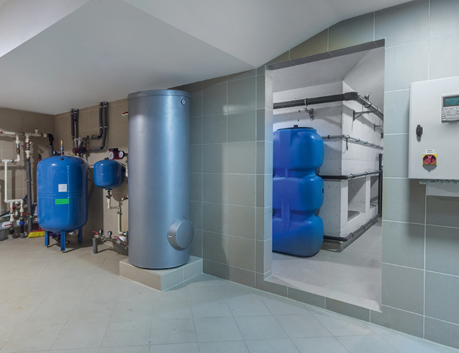 Technikraum einer Wasseraufbereitungsanlage