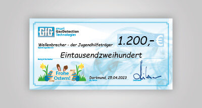 "Hasengeld"-Scheck über 1200 Euro